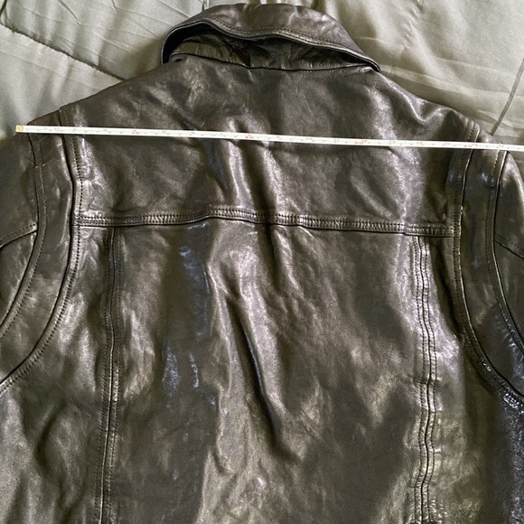 All Saints black leather jacket, slim fit, size large - Picture 11 of 16